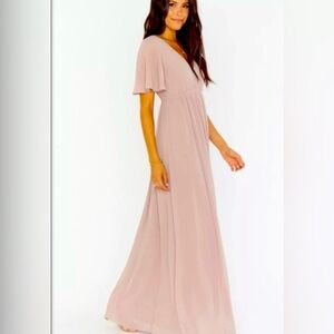 Show Me Your Mumu Emily Empire Maxi Dress ~ Soft Beige Chiffon ~ 3X~NEW IN POLY!